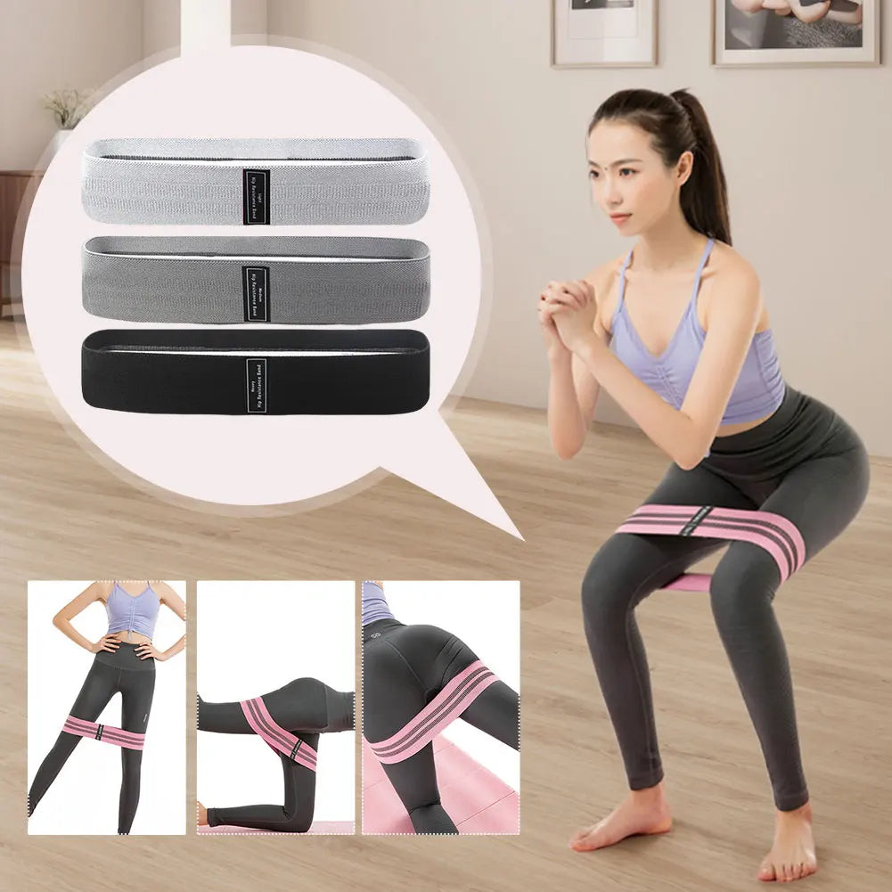 Three Pack Resistance Bands Set Non Slip Booty Bands Workout