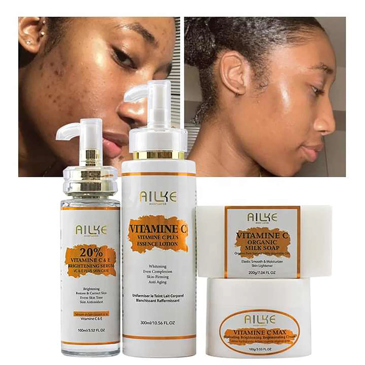 AILKE Vitamin C Skin Care Set Brightening Soap And Serum
