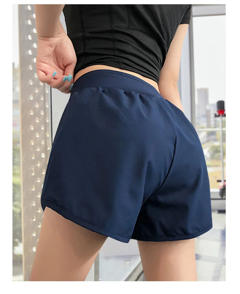 Women's Leisure Sports Breathable Slimming Yoga Shorts Two-Piece