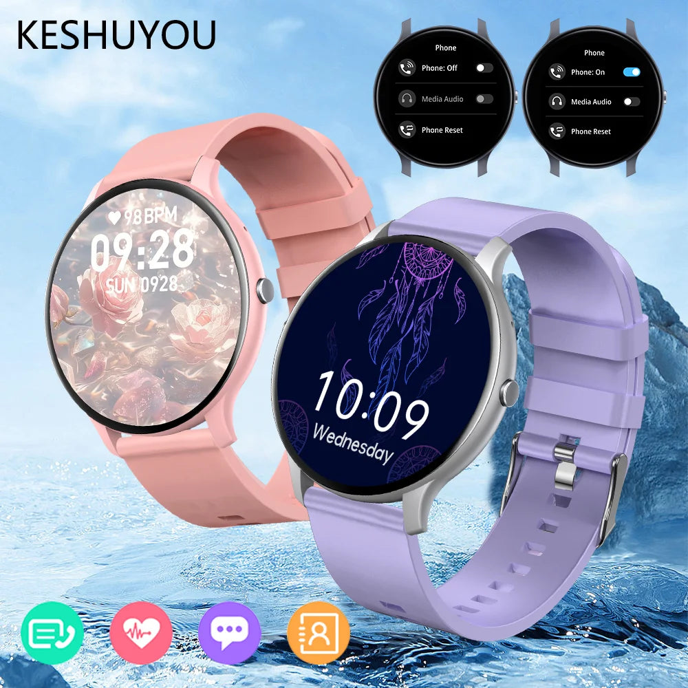 KESHUYOU Smart Watch For Women Bluetooth Health Heart Rate
