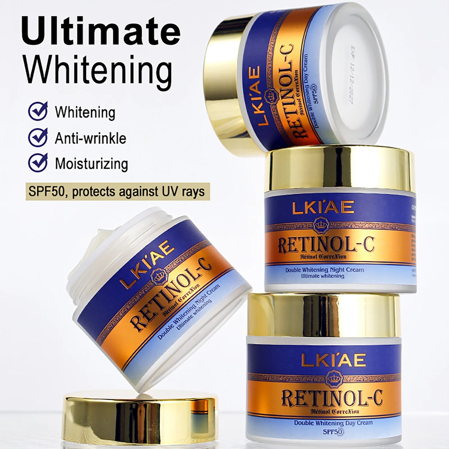 AILKE Day and Night Retinol Whitening Cream Snail Extract for Skin Types