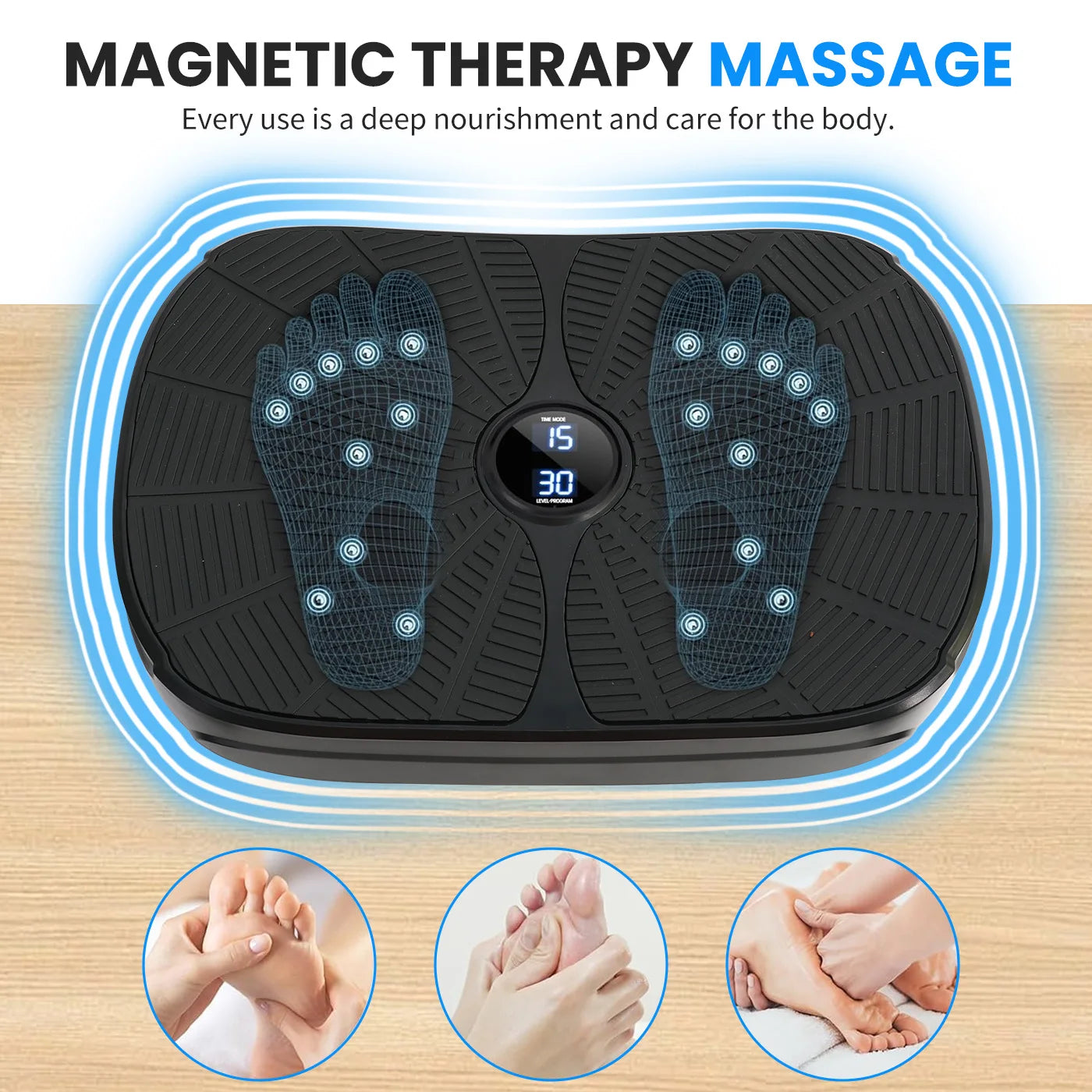 Vibration Plate Machine Kit With Resistance Bands 9 Preset Modes